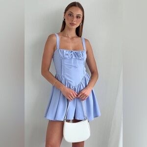 Poplin Corset Flare Mini Dress